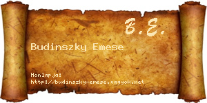 Budinszky Emese névjegykártya